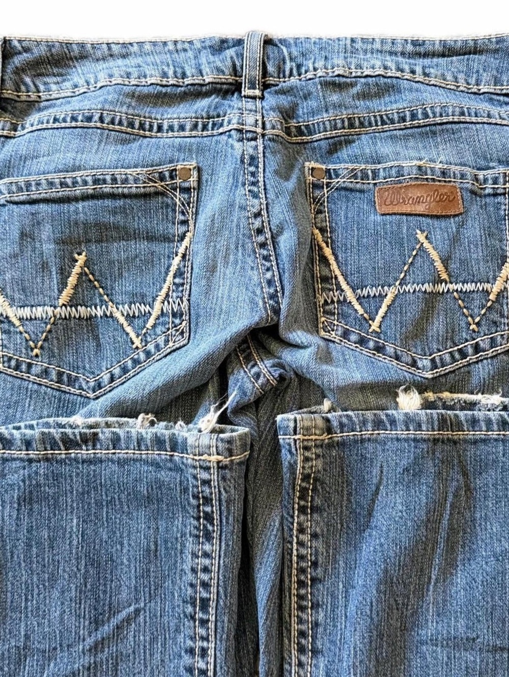 Wrangler 9MWZLR W28 L30 Bootcut Flare Jeans Medium Wash Y2K Western